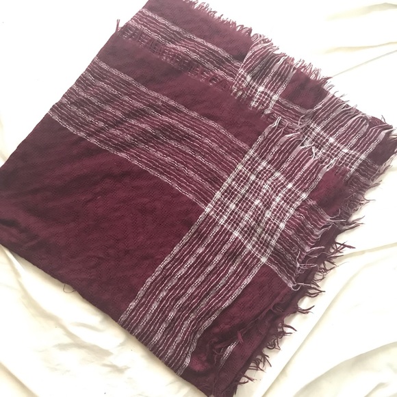 FREE PEOPLE Oversized Burgundy Wrap Scarf - Picture 4 of 6